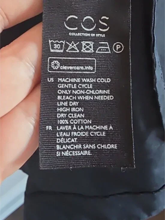 COS | V-neck Poplin Dress Side Ties Navy Sz 8 - Picture 4 of 6